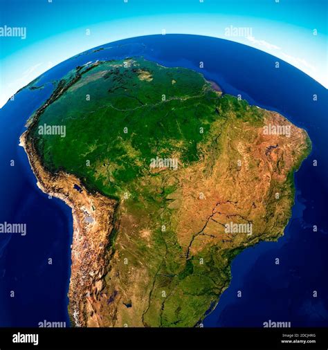 Vista Por Satélite De La Selva Amazónica Mapa Estados De América Del
