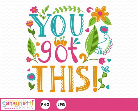 You Got This Clipart Motivational Clipart Inspirational Etsy Canada