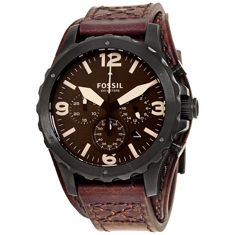 Fossil Nate Black Dial Men S Chronograph Watch JR1511 Nate Fossil