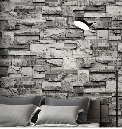 A collection of the top 46 brick wallpapers and backgrounds available for download for free. Vintage Stacked Brick 3d Stone Wallpaper Roll Grey Brick ...