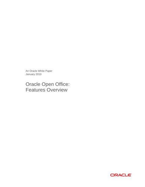 Pdf Oracle Open Office Features Overview Newformat · · 2018 03