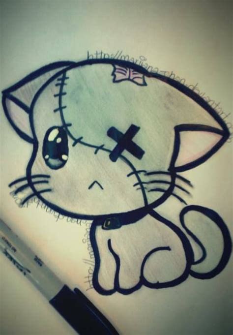 Zombie Cat By Llbloodypawsll On Deviantart Creepy Drawings Zombie