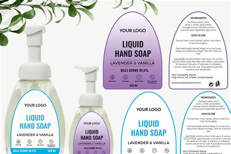 Hand Soap Label Template Creative Photoshop Templates Creative Market