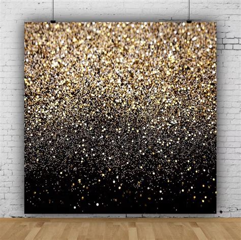 Black And Gold Backdrop Golden Spots Backdrop Glitter Etsy