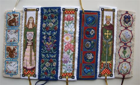 Textile Heritage Medieval Style Cross Stitch Bookmarksl R Animals