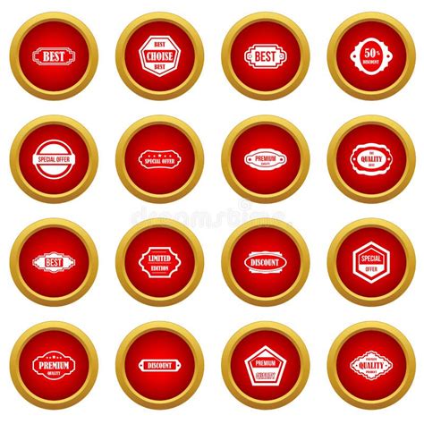 Labels Icon Red Circle Set Stock Vector Illustration Of Choice 92410117