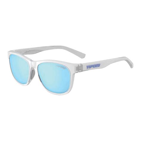 Tifosi Swank Polarized Sunglasses In Satin Clear With Clarion Blue Lenses