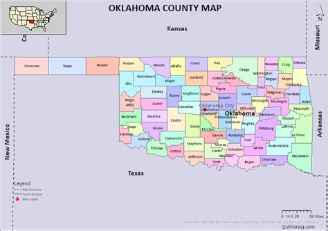 Oklahoma Map With Counties And Cities Map