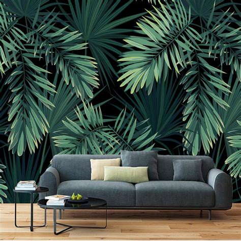 You'll receive email and feed alerts when new items arrive. Custom Size Mural Wallpaper Rainforest Tropical Leaves ...