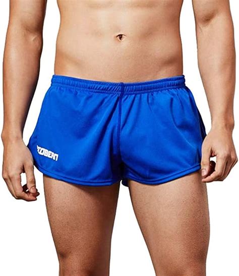 gymskop men s running shorts quick dry marathon shorts with mesh lining no pockets blue l