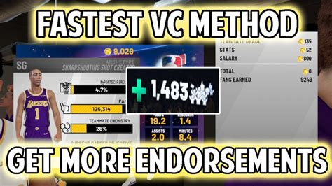 Nba 2k19 Quickest Working Vc Method How To Get Better Endorsements