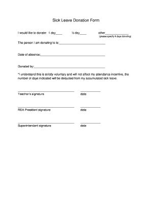 The use of email as a medium for fundraising is set up a website or online donation page so that readers can contribute online. 19 Printable sick leave donation form Templates - Fillable ...