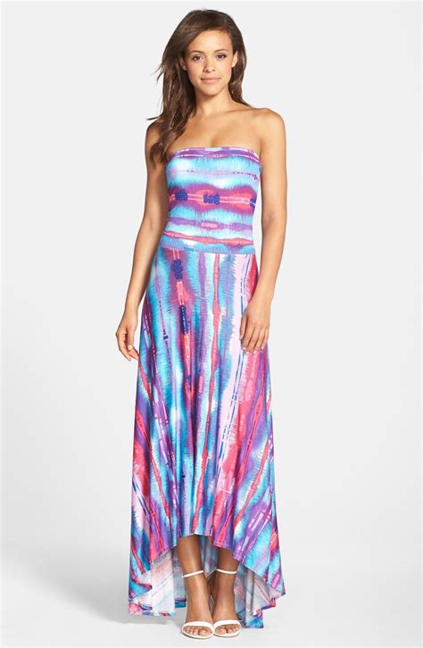 Felicity & Coco Strapless Neon Print Maxi Dress (Nordstrom Exclusive ...