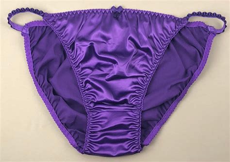 Satin String Bikini Panty Purple Etsy Australia