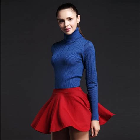 2015 Autumn And Winter Long Sleeve Tight Woman Sweater Turtleneck