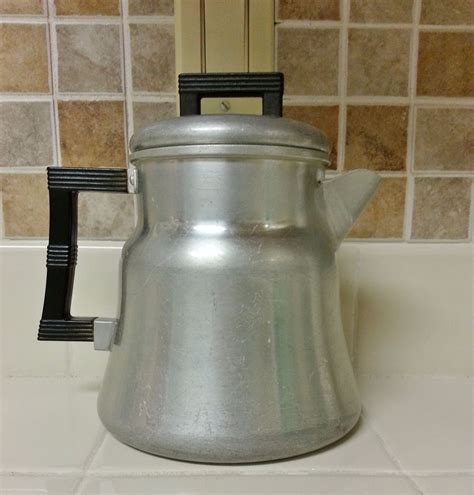 Never cook inside enclosed spaces: VINTAGE WEAR EVER ALUMINUM STOVE TOP CAMPING COFFEE POT PERCOLATOR 3008 6-8 CUPS # ...