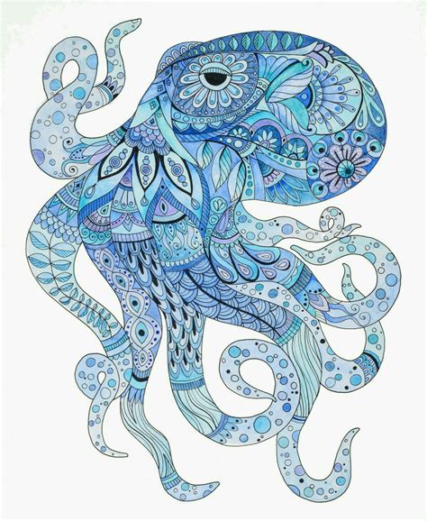 Octopus Art Print Octopus Drawing Octopus Painting Watercolor Ocean