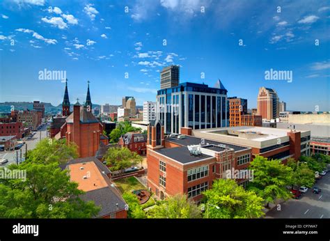 Metropolitan Skyline Of Downtown Birmingham Alabama Usa Stock Photo
