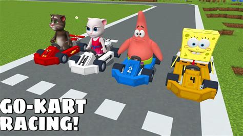 I Found Go Kart Racing Of Spongebob And Talking Tom In Minecraft