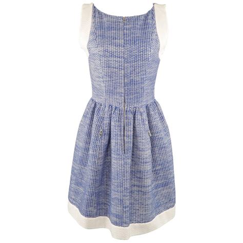 Chanel Dress Blue And White Zip Dress Size 4 Us 36 Fr For Sale At 1stdibs