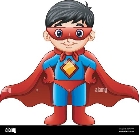 Vector Illustration Of Cartoon Superhero Boy Stock Vector Image And Art