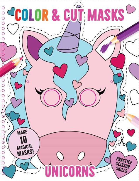 Color And Cut Masks Unicorns Origami For Kids Art Books For Kids 4