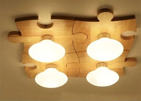 Solid Wooden Nordic Ceiling Light Log Living Room Dining Room Children