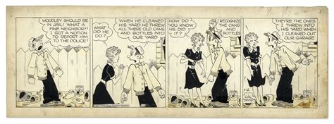 Lot Detail Chic Young Hand Drawn Blondie Comic Strip From 1948