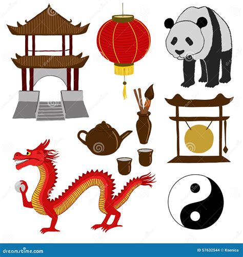 Chinese Symbols Vector Illustration Stock Illustration Image 57632544