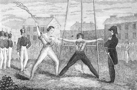 Flogging 18th Century Nmilitary Punishment Scene Line Engraving