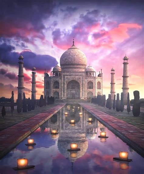 Taj Mahal India At Sunset Taj Mahal Taj Mahal India Cool Places To