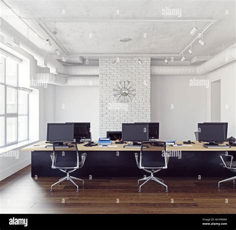 Modern Loft Office Interior Contemporary Business Concept 3d