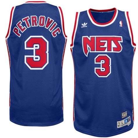 Mens New Jersey Nets Drazen Petrovic Adidas Royal Blue Hardwood