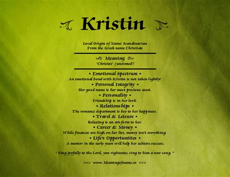 Kristin Meaning Of Name