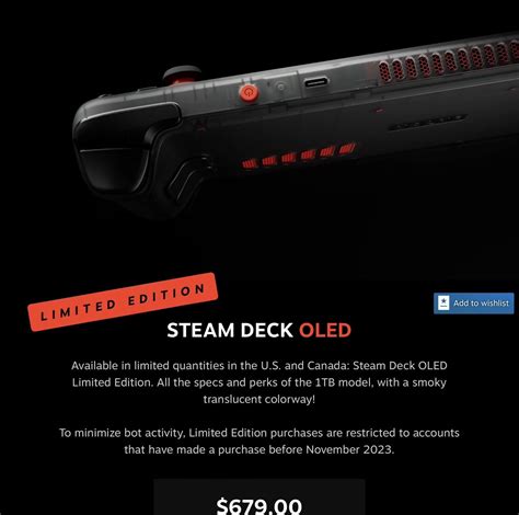 Steam Deck Oled 1tb Blackred Handheld Console Limited Edition