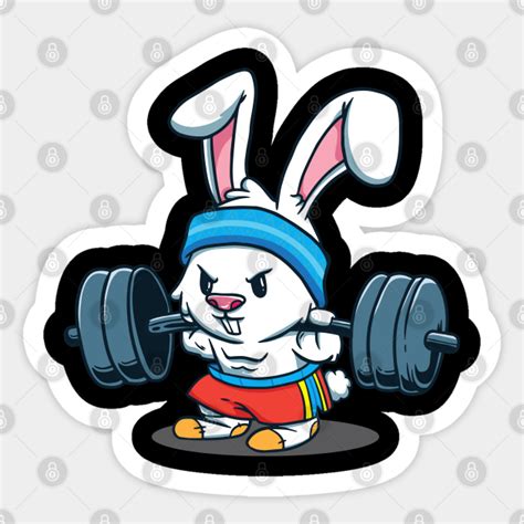Gym Rabbit Hard Workout Fitness Pegatina TeePublic MX