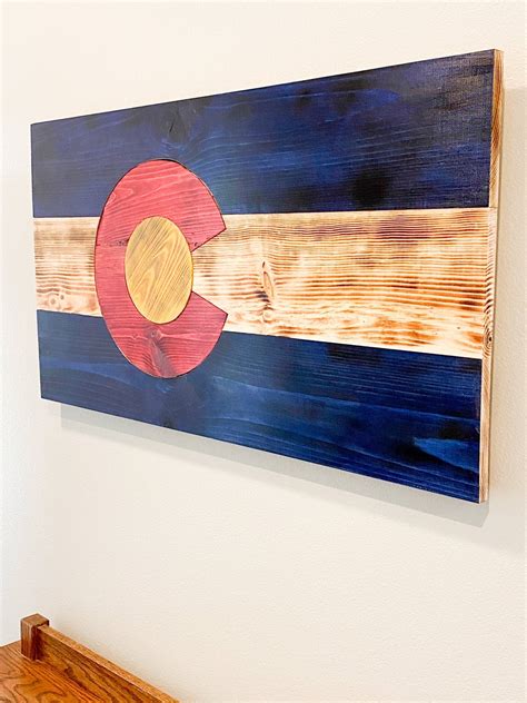 Large Colorado Rustic Wood Flag 36x19 Colorado Etsy