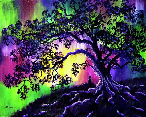 Aurora Borealis Tree Of Life Meditation Painting By Laura