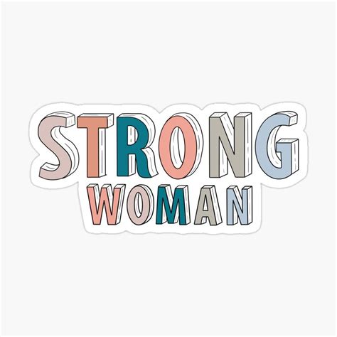 Strong Woman Girl Power Feminism Block Letters Sticker By Allyyxoxo