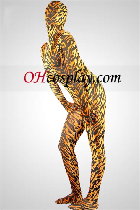 tiger lycra spandex unisex zentai suit [zt01013] nz 74 80