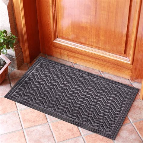 mibao entrance door mat winter durable large heavy duty front outdoor rug 18 x 30 inch grey