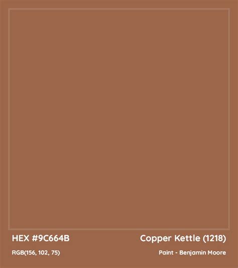 A Brown Square With The Words Hex C0 664b Copper Kettle 1219