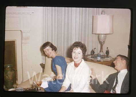 1960s Kodachrome Photo Slide Lady At Saturday Night House Party Ebay