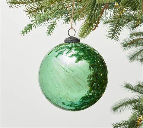 Oversized Antiqued Green Mercury Glass Ornament Pottery Barn