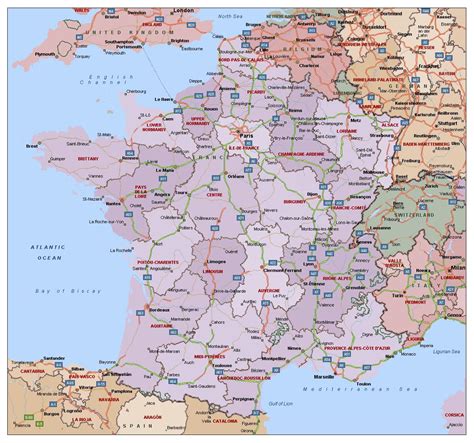 Political Map Of France Political Map Of France With