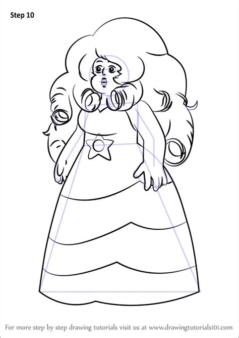 Learn How To Draw Rose Quartz From Steven Universe Steven Universe Step By Step Drawing