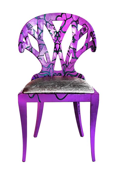 Refurbished Purple Chair Art Chair Purple Chair Comfy Leather Chair
