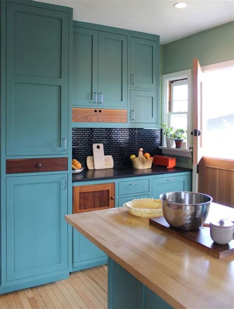 These diy painted kitchen cabinets changed the entire look of my kitchen with a little elbow grease and minimal financial investment. Your Favorite Colors, Room by Room | Teal kitchen, Kitchen ...