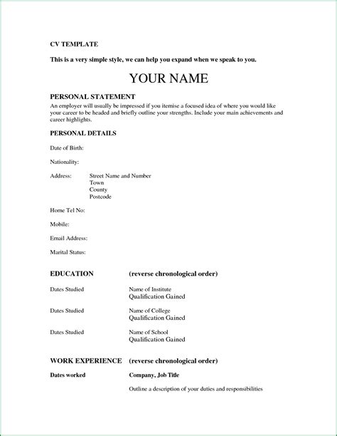 This free cv template available in two different formats psd and ms word file format. Image result for download simple curriculum vitae | Simple ...
