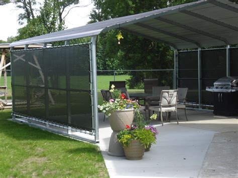 A Shade Screen For The Patio Adds Comfort To Backyard Seating